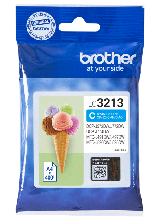 Brother LC3213C (Yield: 400 Pages) Cyan Ink Cartridge Brother LC3213C (Yield: 400 Pages) Cyan Ink Cartridge
