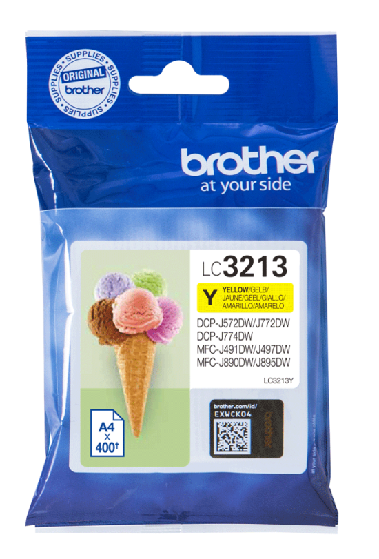 Brother LC3213Y (Yield: 400 Pages) Yellow Ink Cartridge Brother LC3213Y (Yield: 400 Pages) Yellow Ink Cartridge